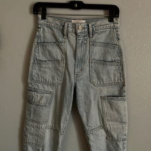 SLVRLAKE Denim Cargo Pant. High waisted.